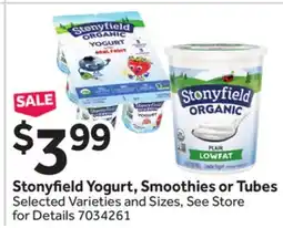 Stop&Shop Stony eld Yogurt, Smoothies or Tubes offer