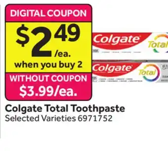 Stop&Shop Colgate Total Toothpaste offer