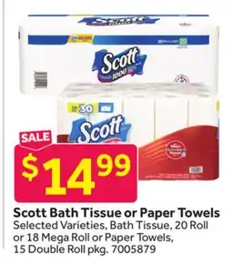 Stop&Shop Scott Bath Tissue or Paper Towels offer