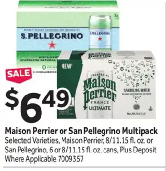 Stop&Shop Maison Perrier or San Pellegrino Multipack offer