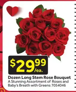 Stop&Shop Dozen Long Stem Rose Bouquet offer