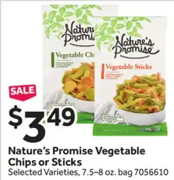 Stop&Shop Nature's Promise Vegetable Chips or Sticks offer