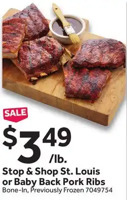 Stop&Shop Stop & Shop St. Louis or Baby Back Pork Ribs offer