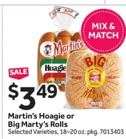 Stop&Shop Martin's Hoagie or Big Marty's Rolls offer