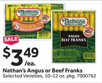 Stop&Shop Nathan's Angus or Beef Franks offer