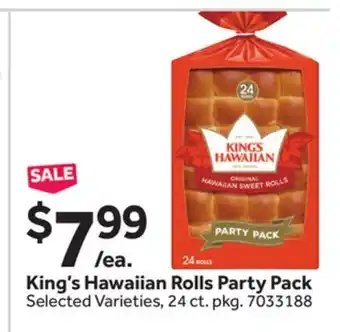 Stop&Shop King's Hawaiian Rolls Party Pack offer