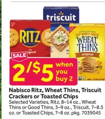 Stop&Shop Nabisco Ritz, Wheat Thins, Triscuit Crackers or Toasted Chips offer