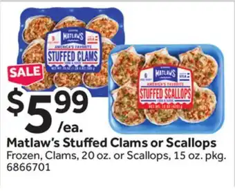 Stop&Shop Matlaw's Stuffed Clams or Scallops offer