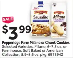 Stop&Shop Pepperidge Farm Milano or Chunk Cookies offer