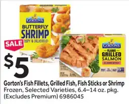 Stop&Shop Gorton's Fish Fillets, Grilled Fish, Fish Sticks or Shrimp offer