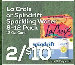 DeCicco & Sons La Croix or| Spindrift Sparkling Water 8-12 Pack offer