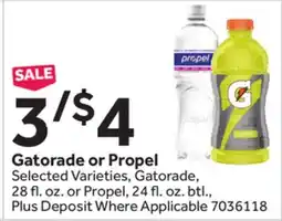 Stop&Shop Gatorade or Propel offer