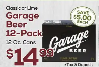 DeCicco & Sons Classic or Lime Garage Beer 12-Pack offer