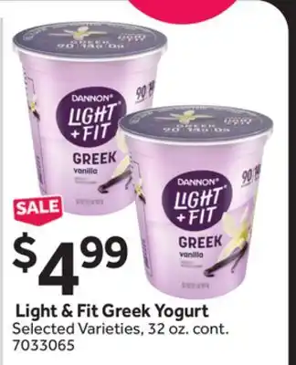 Stop&Shop Light & Fit Greek Yogurt offer