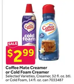 Stop&Shop Coffee Mate Creamer or Cold Foam Creamer offer