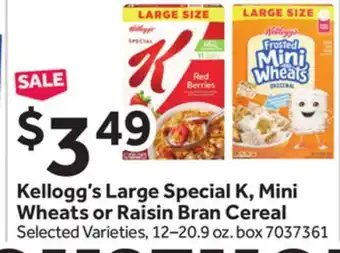 Stop&Shop Kellogg's Large Special K, Mini Wheats or Raisin Bran Cereal offer