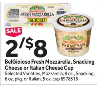 Stop&Shop BelGioioso Fresh Mozzarella, Snacking Cheese or Italian Cheese Cup offer