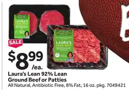 Stop&Shop Laura's Lean 92% Lean Ground Beef or Patties offer