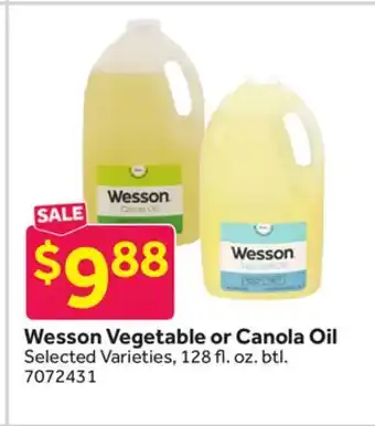 Stop&Shop Wesson Vegetable or Canola Oil offer