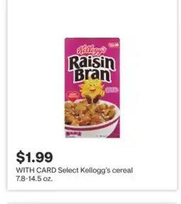 CVS Select Kellogg's cereal 7.8-14.5 oz offer