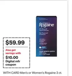 CVS Men's or Women's Rogaine 3 ct offer