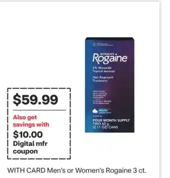 CVS Men's or Women's Rogaine 3 ct offer