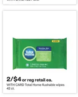 CVS Total Home flushable wipes 42 ct offer