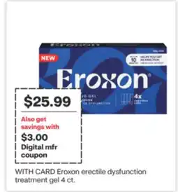 CVS Eroxon erectile dysfunction treatment gel offer