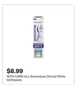 CVS ALL Sensodyne Clinical White toothpaste offer