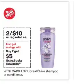 CVS ANY L'Oreal Elvive shampoo or conditioner offer