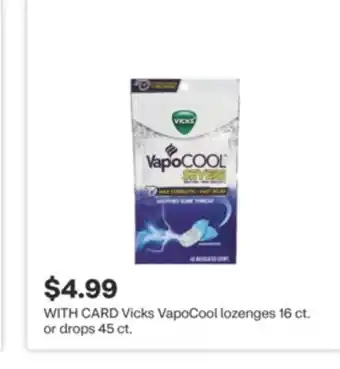 CVS Vicks VapoCool lozenges 16 ct. or drops 45 ct offer