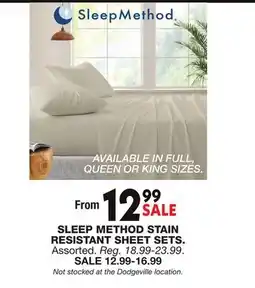 Blain's Farm & Fleet SLEEP METHOD STAIN RESISTANT SHEET SETS offer