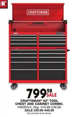 Blain's Farm & Fleet CRAFTSMAN 52 TOOL CHEST AND CABINET COMBO offer