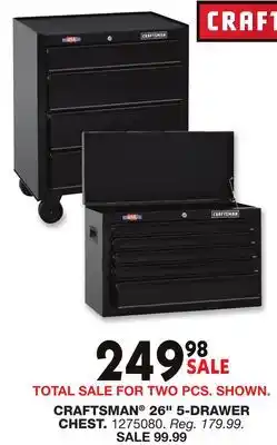 Blain's Farm & Fleet CRAFTSMAN 26 5-DRAWER CHEST offer