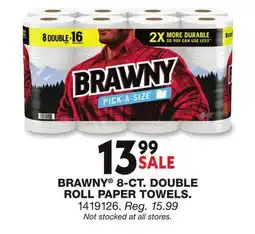 Blain's Farm & Fleet BRAWNY 8-CT. DOUBLE ROLL PAPER TOWELS offer