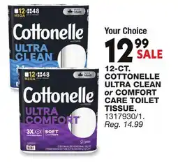 Blain's Farm & Fleet 12-CT. COTTONELLE ULTRA CLEAN or COMFORT CARE TOILET TISSUE offer