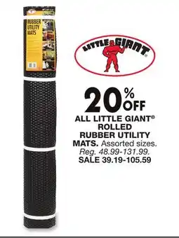 Blain's Farm & Fleet ALL LITTLE GIANT ROLLED RUBBER UTILITY MATS offer