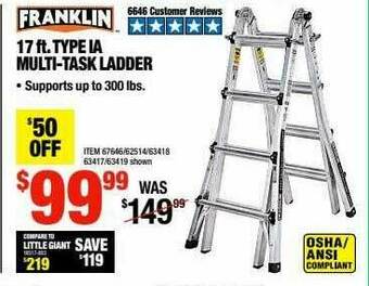 Harbor Freight Tools Franklin 17 Ft. Type Ia Multi-task Ladder offer