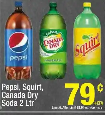 Super King Markets Pepsi Suiqrt Canada Dry Soda 2 Ltr offer