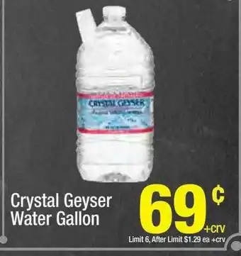 Super King Markets Crystal Geyser Water Gallon offer