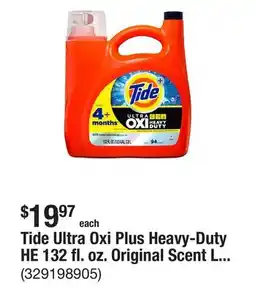 The Home Depot Tide Ultra Oxi Plus Heavy-Duty HE 132 fl. oz. Original Scent Liquid Laundry Detergent (94 Loads) offer