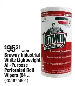 The Home Depot Brawny Industrial White Lightweight All-Purpose Perforated Roll Wipers (84 Sheets per Roll) offer