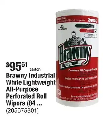 The Home Depot Brawny Industrial White Lightweight All-Purpose Perforated Roll Wipers (84 Sheets per Roll) offer