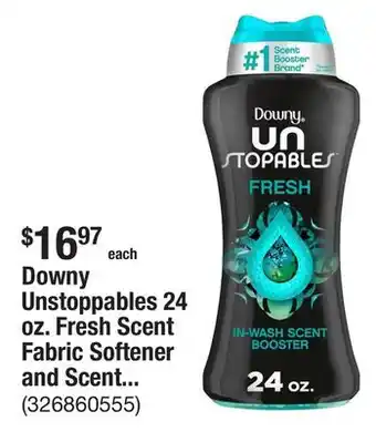 The Home Depot Downy Unstoppables 24 oz. Fresh Scent Fabric Softener and Scent Booster offer