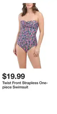 TJ Maxx Twist Front Strapless One-piece Swimsuit offer