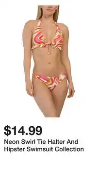 TJ Maxx Neon Swirl Tie Halter And Hipster Swimsuit Collection offer