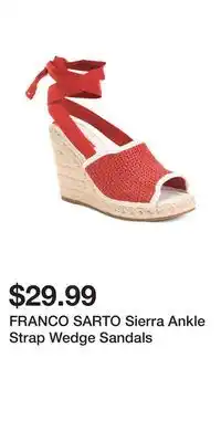 TJ Maxx FRANCO SARTO Sierra Ankle Strap Wedge Sandals offer