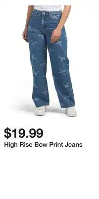 TJ Maxx High Rise Bow Print Jeans offer