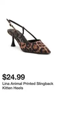 TJ Maxx Lina Animal Printed Slingback Kitten Heels offer