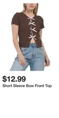 TJ Maxx Short Sleeve Bow Front Top offer